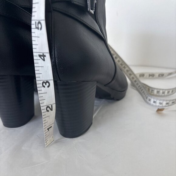 Kelly & Katie Boots Size 11 Black Ankle Office Chic Block Heel Booties Corp Core - Picture 7 of 15